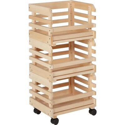 N.D. Links A1 Carro de Servicio - Madera de Pino Maciza con Cestas Apilables N.D. Links A1 Carro de Servicio - Madera de Pino Maciza con Cestas Apilables