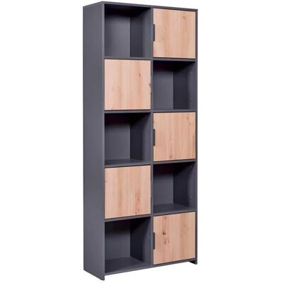 Inter Link PEPETO Libreria - Rovere e Grigio 5 ante 77x30x185cm Inter Link PEPETO Libreria - Rovere e Grigio 5 ante 77x30x185cm