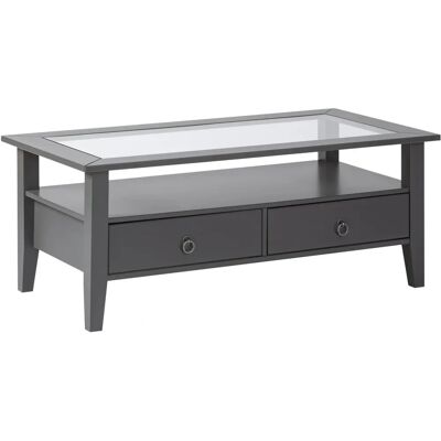 Inter Link Provence Couchtisch - Massives Kiefernholz mit Glas Inter Link Provence Couchtisch - Massives Kiefernholz mit Glas