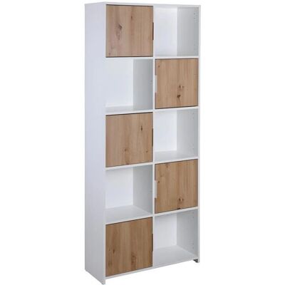 Ebuy24 Pepeto Libreria Bianco e Rovere - 5 Porte, 5 Mensole - Libreria Ebuy24 Pepeto Libreria Bianco e Rovere - 5 Porte, 5 Mensole - Libreria