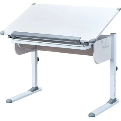 Sconto Ebro Weiß Schreibtisch - Höhenverstellbar, Kratzfest, 110x55-78cm Sconto Ebro Weiß Schreibtisch - Höhenverstellbar, Kratzfest, 110x55-78cm