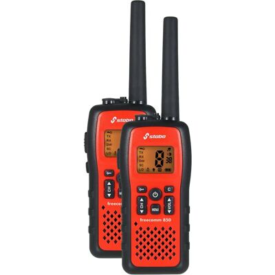 Stabo Freecomm 850 Walkie-Talkie IPX7 Waterproof, 10 km Range, 2 Pack Stabo Freecomm 850 Walkie-Talkie IPX7 Waterproof, 10 km Range, 2 Pack