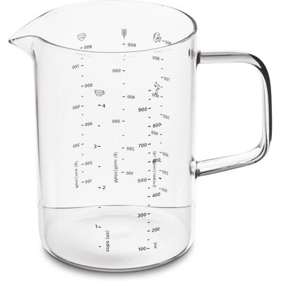 Weis 18527 Messbecher 1L Borosilikatglas - Transparent, Hochpräzise, Spülmaschinenfest Weis 18527 Messbecher 1L Borosilikatglas - Transparent, Hochpräzise, Spülmaschinenfest