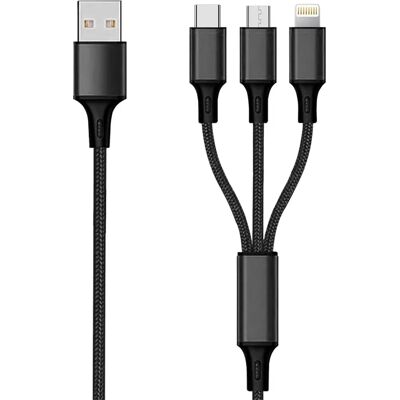 2GO 797154 USB Kabel - USB B, USB C, Micro-USB B, Lightning - 3m - Schwarz 2GO 797154 USB Kabel - USB B, USB C, Micro-USB B, Lightning - 3m - Schwarz