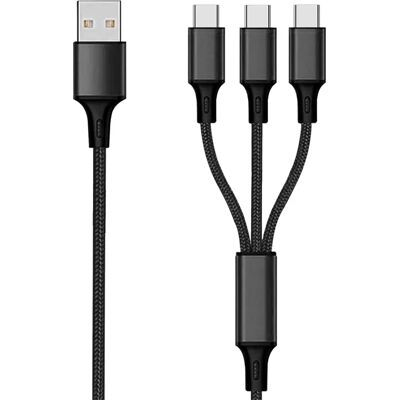 2GO 797156 USB Kabel - 1,5m, USB B & 3x USB C - Schwarz - USB Kabel 2GO 797156 USB Kabel - 1,5m, USB B & 3x USB C - Schwarz - USB Kabel
