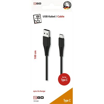 2go 797281 USB-Kabel - 1m USB B zu USB C - Schwarz 2go 797281 USB-Kabel - 1m USB B zu USB C - Schwarz