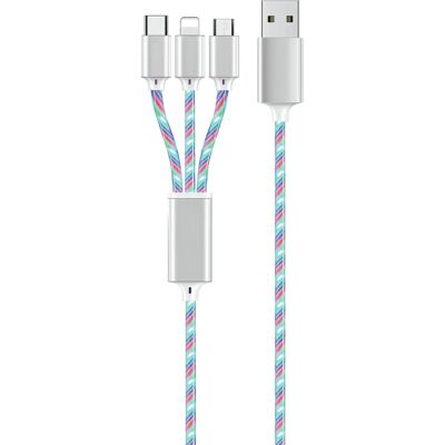 Kabel USB 2GO 797316 - 1,5m - Wielokolorowy Kabel USB 2GO 797316 - 1,5m - Wielokolorowy