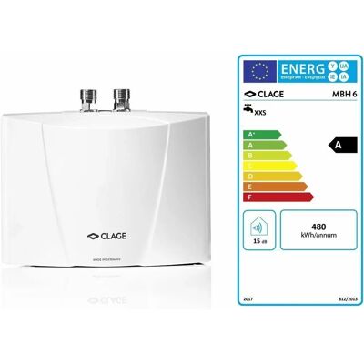 CLAGE - MBH 6 - 5,7 kW - 230 V - Water heater - Publicité CLAGE - MBH 6 - 5,7 kW - 230 V - Water heater - Publicité