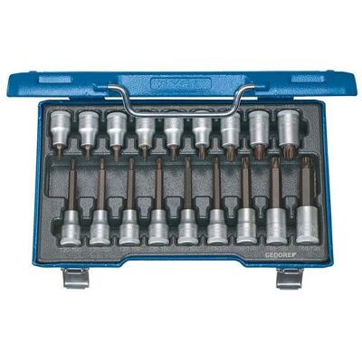 Gedore Linea Blu, ITX 19 LKP, set di 18 punte per cacciaviti Torx - Set di bits Gedore Linea Blu, ITX 19 LKP, set di 18 punte per cacciaviti Torx - Set di bits