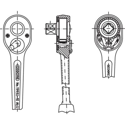 Gedore 1993 ALU-10 - Ratchet Wrench - 7.5° Reversible Aluminium Tool Gedore 1993 ALU-10 - Ratchet Wrench - 7.5° Reversible Aluminium Tool