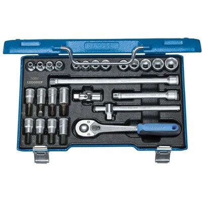 Gedore 6229740 Sett med 26 deler - metrisk, 3/8 tommer Gedore 6229740 Sett med 26 deler - metrisk, 3/8 tommer