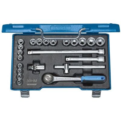 Gedore 6238300 Blue Line Sokkelsett - 22 deler, 3/8 tommer, Hex 6-22 mm Gedore 6238300 Blue Line Sokkelsett - 22 deler, 3/8 tommer, Hex 6-22 mm