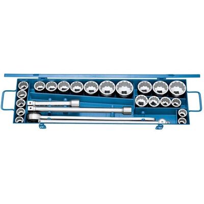 Gedore D 32 EMAU-2 Blå Linje Sett - 3/4" - 25 stk Gedore D 32 EMAU-2 Blå Linje Sett - 3/4" - 25 stk