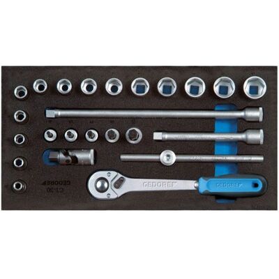 Set di bussole Gedore 2308975 - 3/8" in modulo strumenti Set di bussole Gedore 2308975 - 3/8" in modulo strumenti