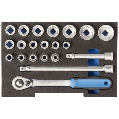 Gedore 2836009 21-delt hylssats, 1/2" i L-BOXX Gedore 2836009 21-delt hylssats, 1/2" i L-BOXX