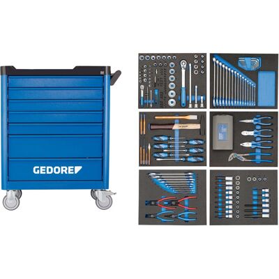 Gedore WSL-L-TS-190 Werkzeugwagen - 190 Werkzeuge, 7 Schubladen, Blau Gedore WSL-L-TS-190 Werkzeugwagen - 190 Werkzeuge, 7 Schubladen, Blau