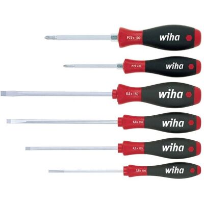 Zestaw śrubokrętów SoftFinish Wiha - Płaskie/Pozidriv - 6 szt. Zestaw śrubokrętów SoftFinish Wiha - Płaskie/Pozidriv - 6 szt.