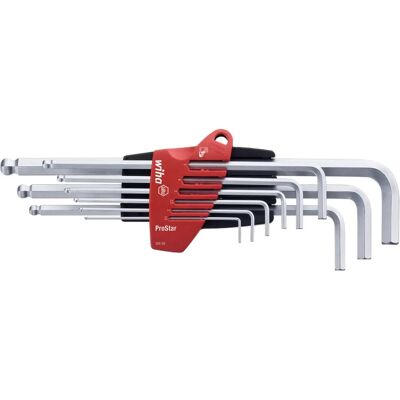 Zestaw kluczy imbusowych Wiha 07185 - 9 szt., chrom, w kształcie L, z głowicą kulową, ProStar Zestaw kluczy imbusowych Wiha 07185 - 9 szt., chrom, w kształcie L, z głowicą kulową, ProStar