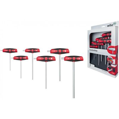 Wiha 334DSK6 T-Handle Sechskant-Schlüsselset - 6 Stück Wiha 334DSK6 T-Handle Sechskant-Schlüsselset - 6 Stück