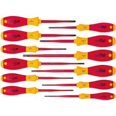 Wiha SoftFinish elektrische slankFix schroevendraaierset - 12 stuks Wiha SoftFinish elektrische slankFix schroevendraaierset - 12 stuks