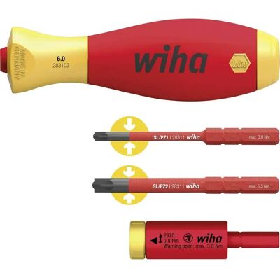 Kit d'adaptateurs de couple électrique Wiha - 0,8 Nm pour SlimVario & SlimBits - Publicité Kit d'adaptateurs de couple électrique Wiha - 0,8 Nm pour SlimVario & SlimBits - Publicité