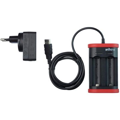 Wiha 41915 Lithium-Ladegerät - 18500 Akku, USB & Euro Wiha 41915 Lithium-Ladegerät - 18500 Akku, USB & Euro
