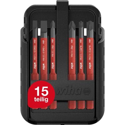 Juego de Bits eléctricos Wiha 43162 - Slim, 15 pzs Juego de Bits eléctricos Wiha 43162 - Slim, 15 pzs