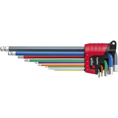 Wiha sekskantsæt - 9 stk, Farverig, Kuglehovede, Ergonomisk Wiha sekskantsæt - 9 stk, Farverig, Kuglehovede, Ergonomisk