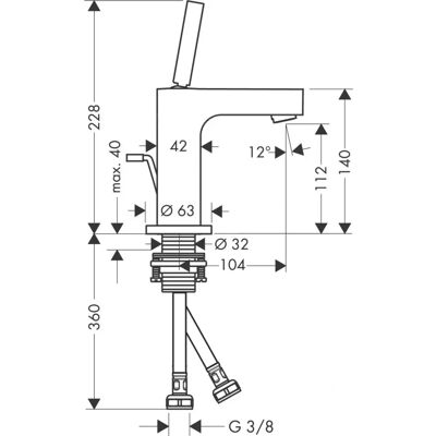 Hansgrohe Citterio Vaskekran - Moderne Design, 5 l/min, Opstilling Hansgrohe Citterio Vaskekran - Moderne Design, 5 l/min, Opstilling
