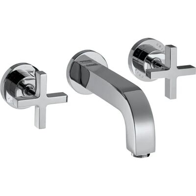 Hansgrohe AXOR Citterio vægmonteret vaskeblandingsbatteri - 3 huller - udløb 162mm - korshåndtag - krom Hansgrohe AXOR Citterio vægmonteret vaskeblandingsbatteri - 3 huller - udløb 162mm - korshåndtag - krom