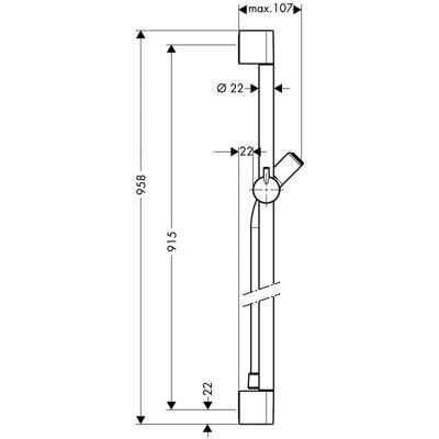 Suport de duș Hansgrohe Unica S Puro - 900mm Crom și Furtun Suport de duș Hansgrohe Unica S Puro - 900mm Crom și Furtun
