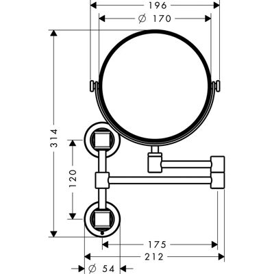 Oglinda de baie Hansgrohe Axor Montreux - Mărire 1,7x Oglinda de baie Hansgrohe Axor Montreux - Mărire 1,7x