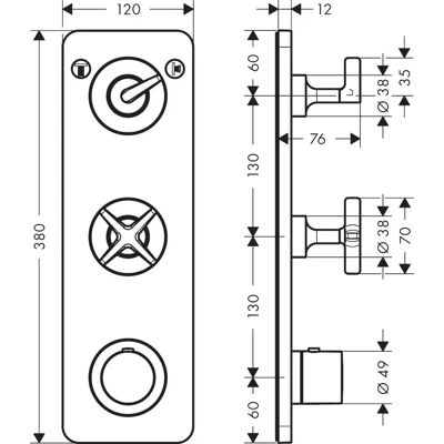 Hansgrohe Axor Citterio Termostatmodul - Indbygget, Krom Hansgrohe Axor Citterio Termostatmodul - Indbygget, Krom