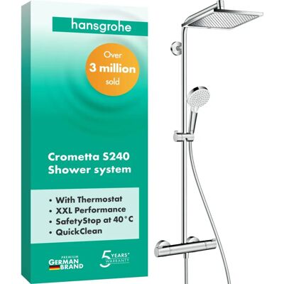 Hansgrohe Crometta E Shower System - Thermostatic, 240mm Rain Hansgrohe Crometta E Shower System - Thermostatic, 240mm Rain