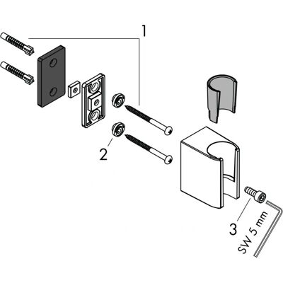 Hansgrohe Axor One Edelstahl Duschhalter - Feste Halteposition Hansgrohe Axor One Edelstahl Duschhalter - Feste Halteposition