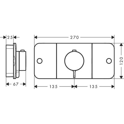 Hansgrohe Axor One Kit - Modul termostatic pentru 2 consumatori Hansgrohe Axor One Kit - Modul termostatic pentru 2 consumatori