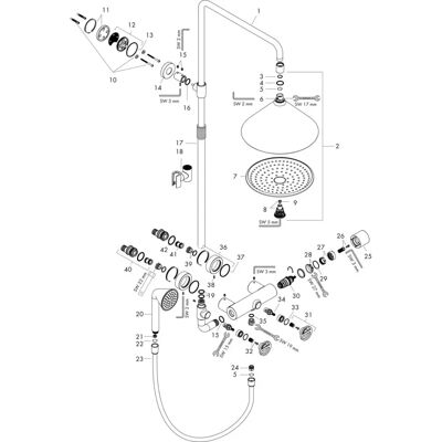 Hansgrohe Axor Starck Showerpipe - Brushed Black Chrome - Thermostat & 2jet Hansgrohe Axor Starck Showerpipe - Brushed Black Chrome - Thermostat & 2jet