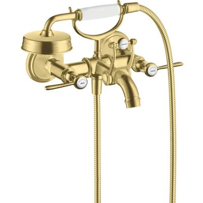 Hansgrohe Montreux Badarmatur - Gebürstetes Messing, 220mm Ausladung Hansgrohe Montreux Badarmatur - Gebürstetes Messing, 220mm Ausladung