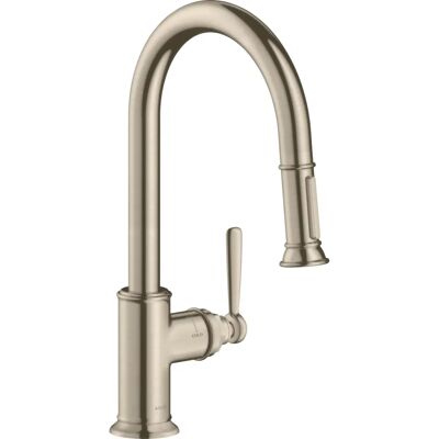 Hansgrohe Axor Montreux 180 Nickel gebürstet Küchenarmatur - Ausziehbare Brause, Schwenkbar, Keramiksystem Hansgrohe Axor Montreux 180 Nickel gebürstet Küchenarmatur - Ausziehbare Brause, Schwenkbar, Keramiksystem