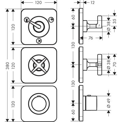 HANSGROHE Axor Citterio E Thermostatmodul - Hochfluss, 3 Verbraucher HANSGROHE Axor Citterio E Thermostatmodul - Hochfluss, 3 Verbraucher