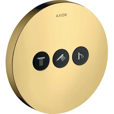 Hansgrohe Axor Starck ShowerSelect Ventil - Rund Unterputz für 3 Verbraucher - Polished Gold Hansgrohe Axor Starck ShowerSelect Ventil - Rund Unterputz für 3 Verbraucher - Polished Gold