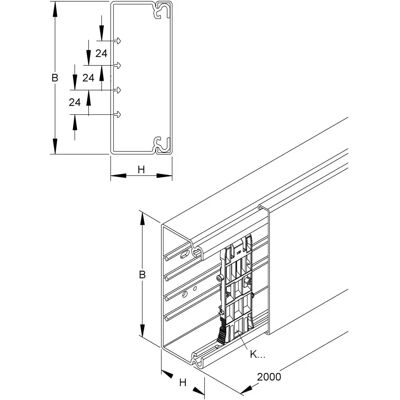 Kleinhuis - HKL60230.3 - 60x230 - Installationskanal Kleinhuis - HKL60230.3 - 60x230 - Installationskanal