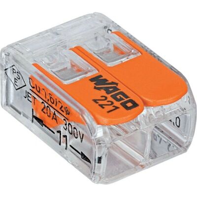 Heidemann Wago-Compact-Klemme 2 x 0,2-4 mm - connecteur de fils - Publicité Heidemann Wago-Compact-Klemme 2 x 0,2-4 mm - connecteur de fils - Publicité
