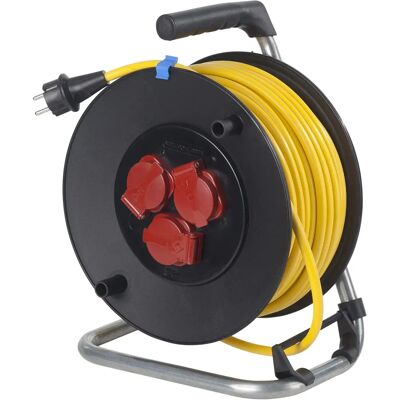 AS Schwabe Kabelrulle - IP44 - 3 uttag - Gul AS Schwabe Kabelrulle - IP44 - 3 uttag - Gul