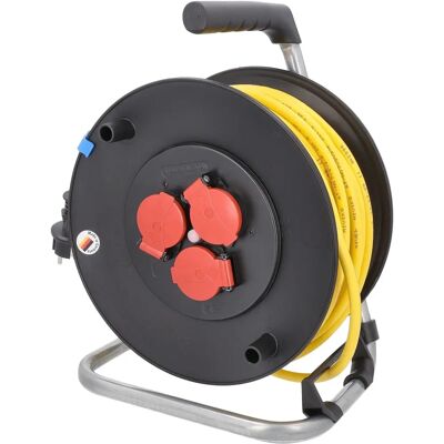 Schwabe Cable Reel - 40m Yellow IP44 Outdoor Heavy Duty Schwabe Cable Reel - 40m Yellow IP44 Outdoor Heavy Duty