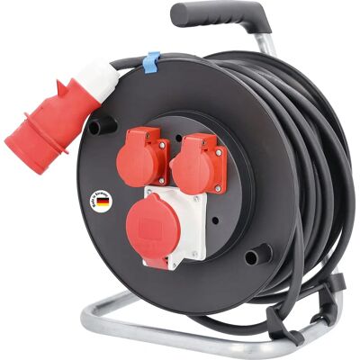 Schwabe 10155 Cable Reel - 25m, Rubber, CEE & Schuko Sockets Schwabe 10155 Cable Reel - 25m, Rubber, CEE & Schuko Sockets