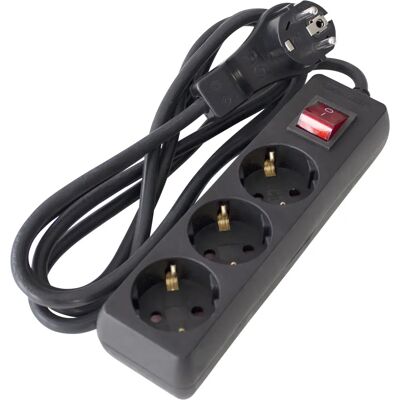 Schwabe Mehrfachsteckdose - 3 Steckdosen, Flachstecker, 2m Kabel, Innenbereich Schwabe Mehrfachsteckdose - 3 Steckdosen, Flachstecker, 2m Kabel, Innenbereich
