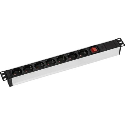 Schwabe 7-fach Steckdosenleiste - 19" Rack, Schwarz Schwabe 7-fach Steckdosenleiste - 19" Rack, Schwarz