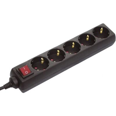 Regleta Schwabe 35012 com interruptor - Preto - Uso interno Regleta Schwabe 35012 com interruptor - Preto - Uso interno