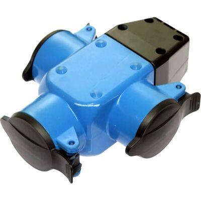 as-Schwabe Fonte de energia - Extensão impermeável com 3 tomadas & 230V - Azul as-Schwabe Fonte de energia - Extensão impermeável com 3 tomadas & 230V - Azul